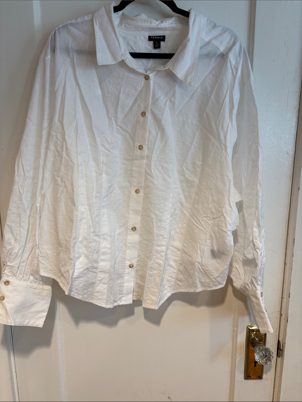Torrid White Button-Front Blouse